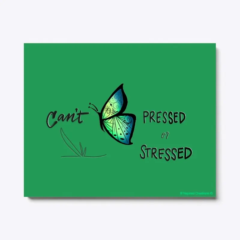 Can't B Pressed...Green Butterfly Canvas