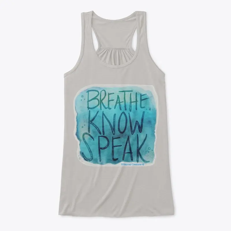 Breathe Know Speak Tank Top  Blue