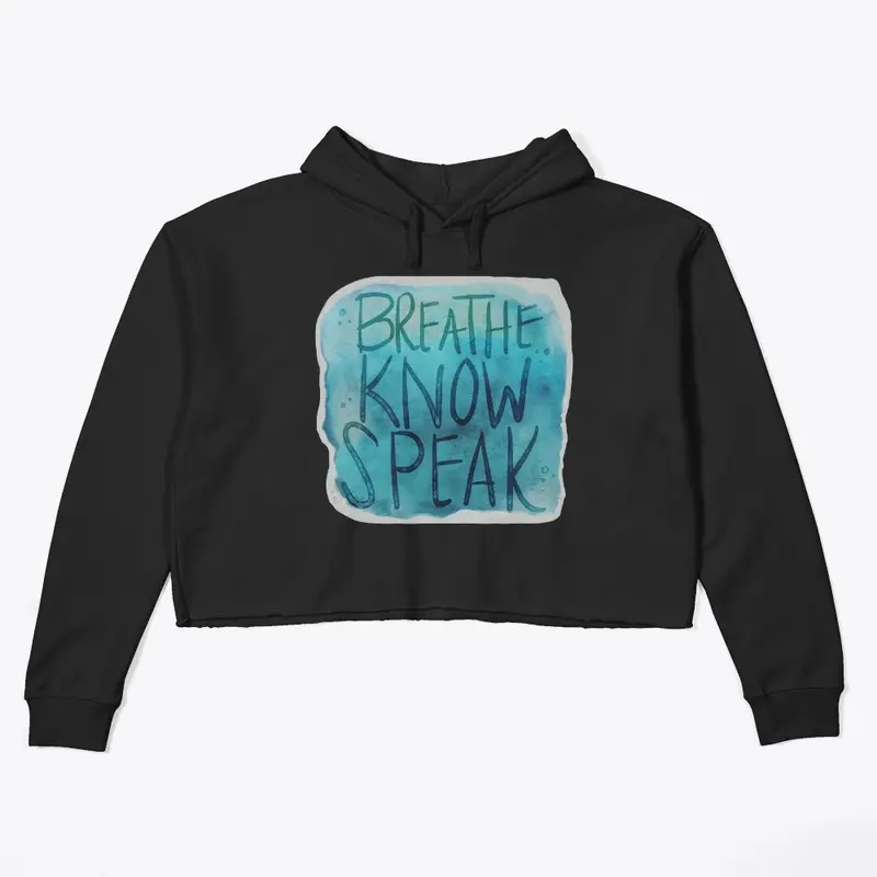  Breathe Know Blue Crop Hoodie