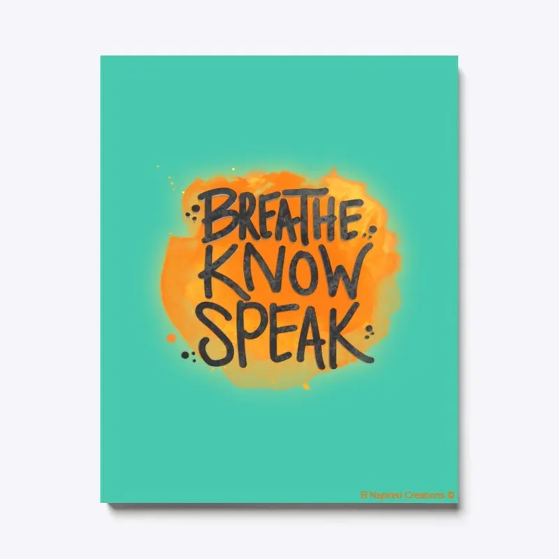 Breathe Know...Orange Canvas