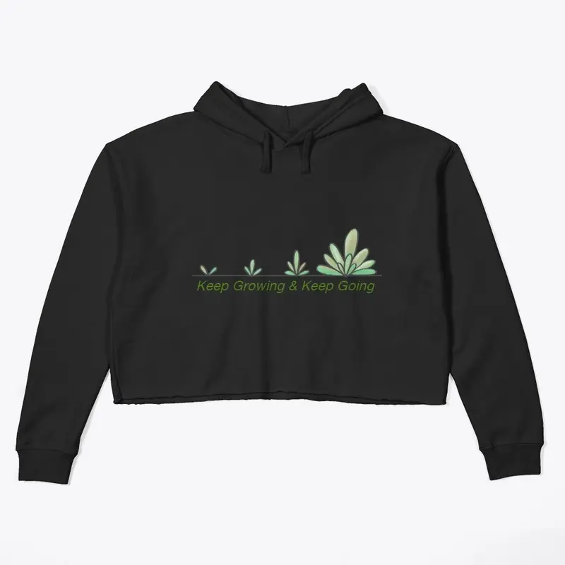  Keep Growing Black Crop Hoodie