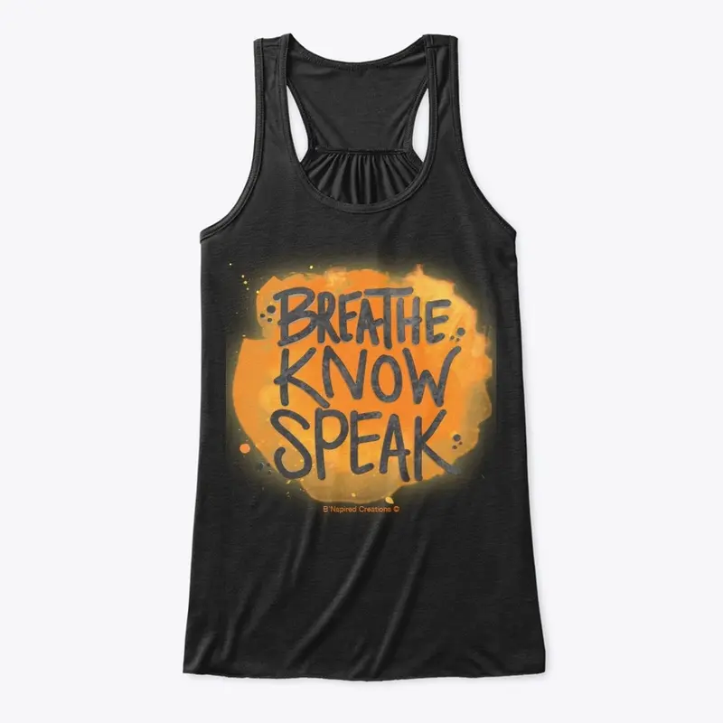 Breathe Know Speak Tank Top Orange