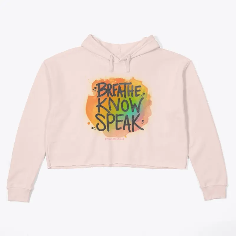 Breathe Know Rainbow Crop Hoodie