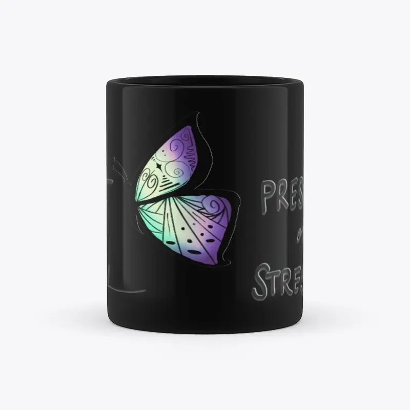 Black Can't B Mug Purple Butterfly